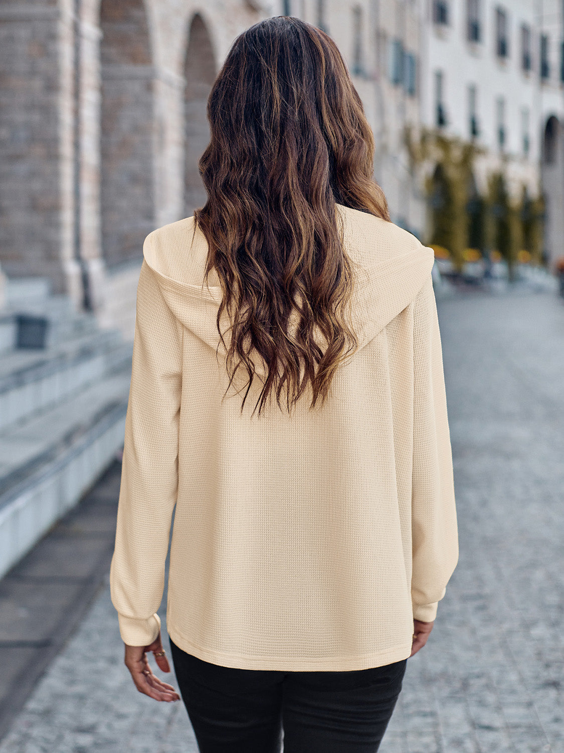 Hooded Long Sleeve Zip-Up Jacket - Body By J'ne
