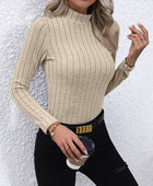 Mock Neck Long Sleeve Knit Top - Body By J'ne