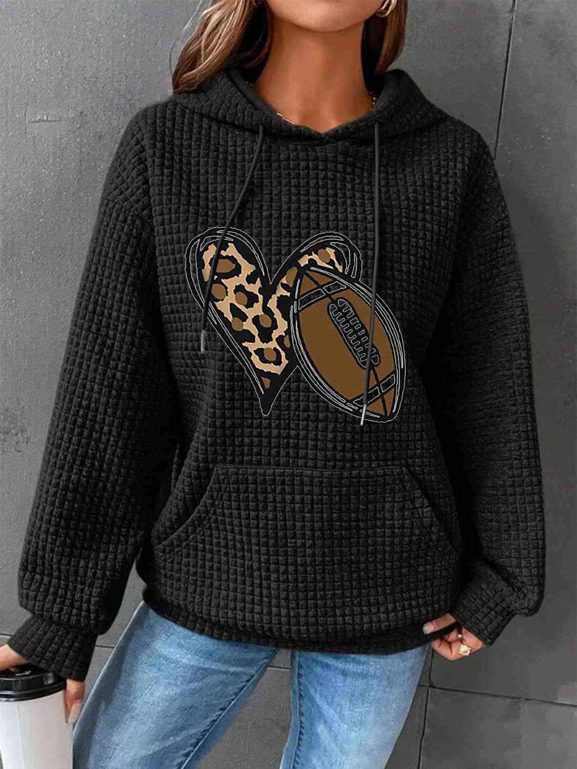 Heart & Football Graphic Hoodie - Body By J'ne