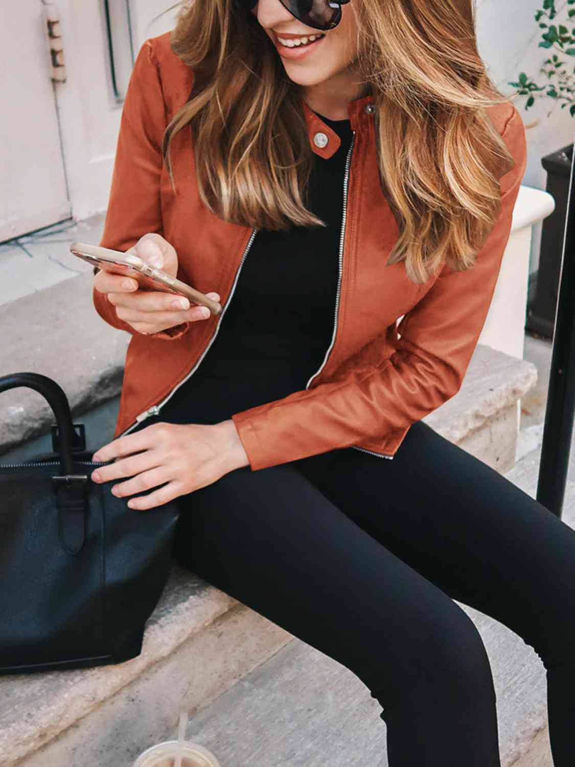 Spontaneous Mock Neck Zip Up Jacket - Body By J'ne