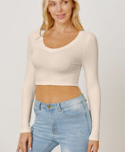 Round Neck Long Sleeve Cropped T-Shirt - Body By J'ne