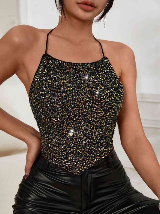 Sequin Halter Neck Cami - Body By J'ne