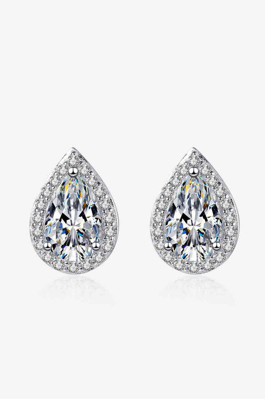 Moissanite Teardrop Stud Earrings - Body By J'ne