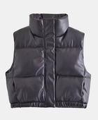 Zip-Up Drawstring Puffer Vest - Body By J'ne