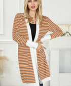 Striped Open Front Longline Cardigan - Body By J'ne