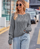 Round Neck Cable-Knit Sweater - Body By J'ne