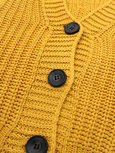 Button Up Dropped Shoulder Cardigan - Body By J'ne