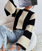 Crew Neck Waffle Drop Shoulder Knit Sweater - Body By J'ne