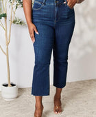 Full Size Raw Hem Straight Jeans - Body By J'ne