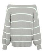 Striped Dropped Shoulder Pullover Sweater - Body By J'ne