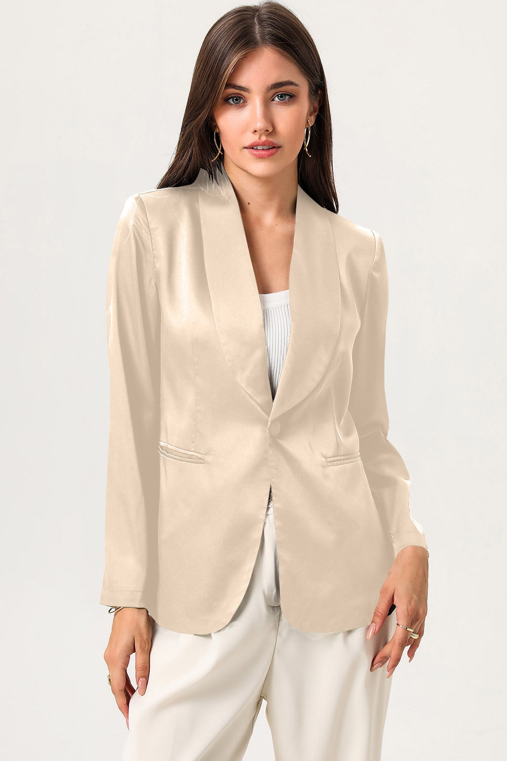 Long Sleeve Shawl Collar Blazer - Body By J'ne