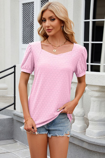 Eyelet Short Sleeve T-Shirt - Body By J'ne