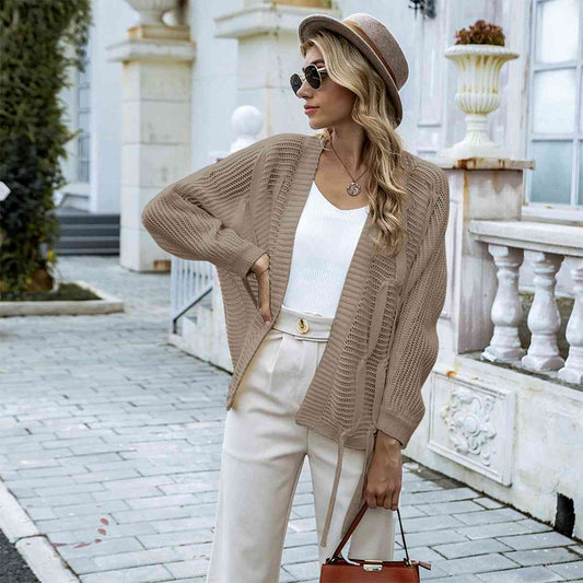 Open Front Strap Detail Cardigan - Body By J'ne