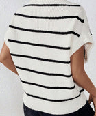 Striped Round Neck Sweater Vest - Body By J'ne