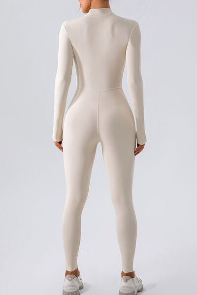 Half Zip Mock Neck Active Jumpsuit - Body By J'ne