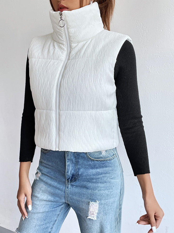 Zip-Up Collared Vest - Body By J'ne