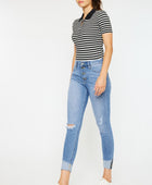 Distressed Cat's Whiskers Button Fly Jeans - Body By J'ne