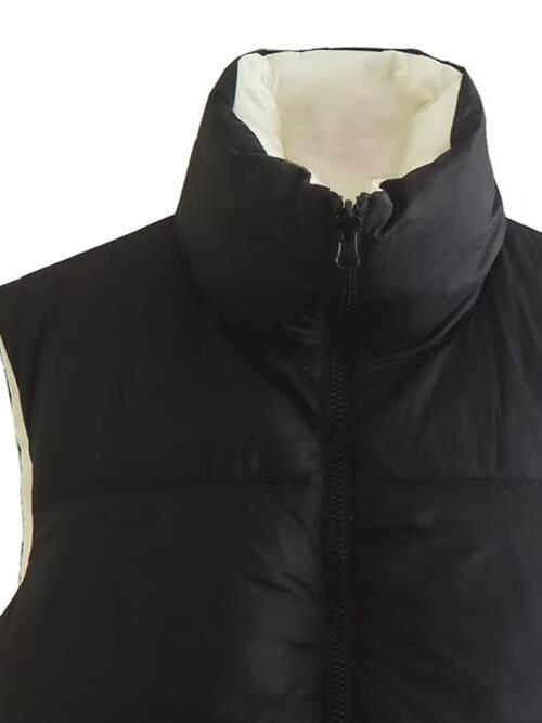 Zip Up Drawstring Reversible Vest - Body By J'ne