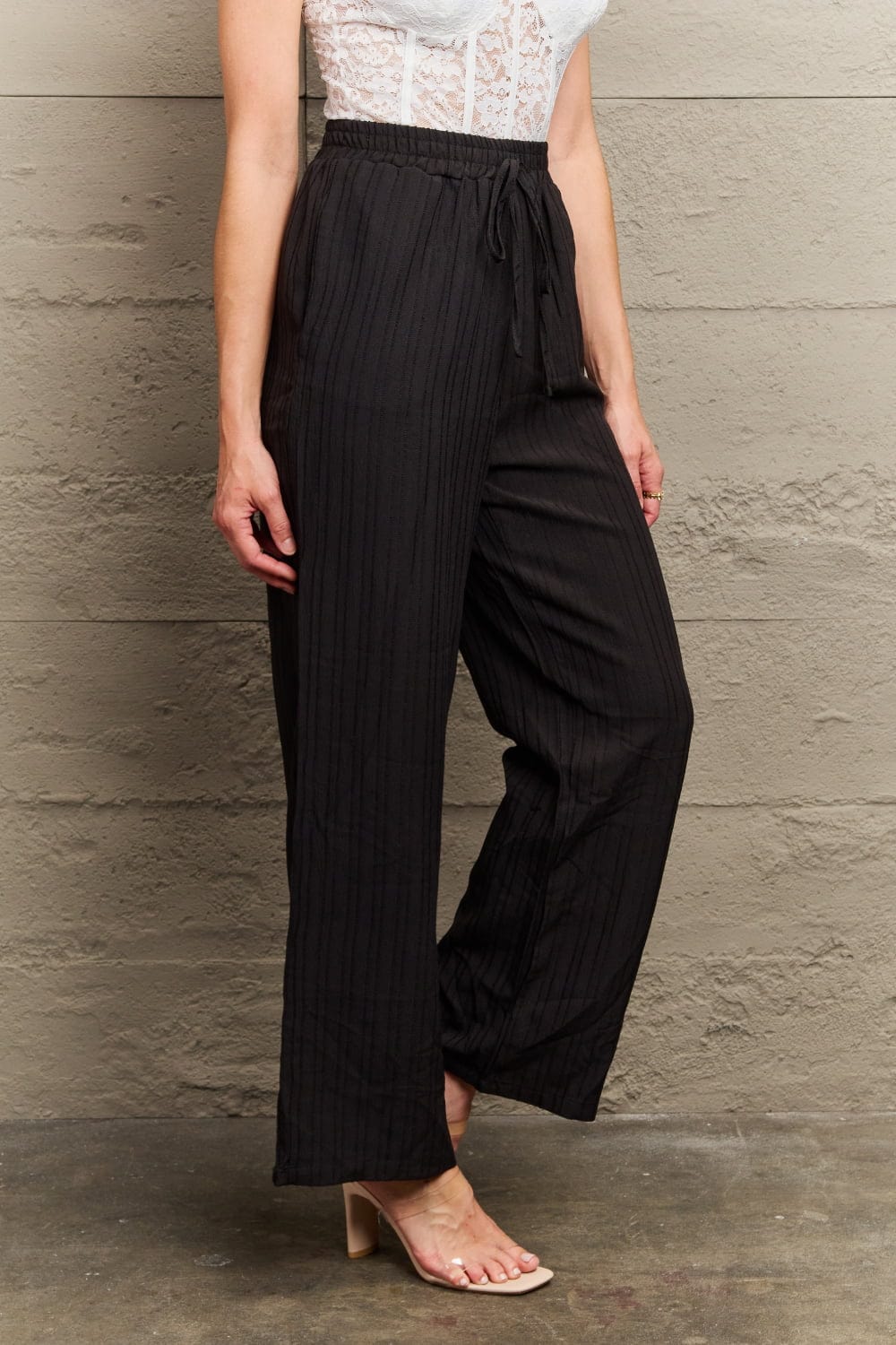 Tie Waist Long Pants - Body By J'ne