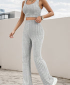 Wide Strap Tank and High Waist Pants Set - Body By J'ne