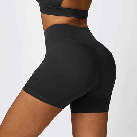 Wide Waistband Slim Fit Sports Shorts - Body By J'ne