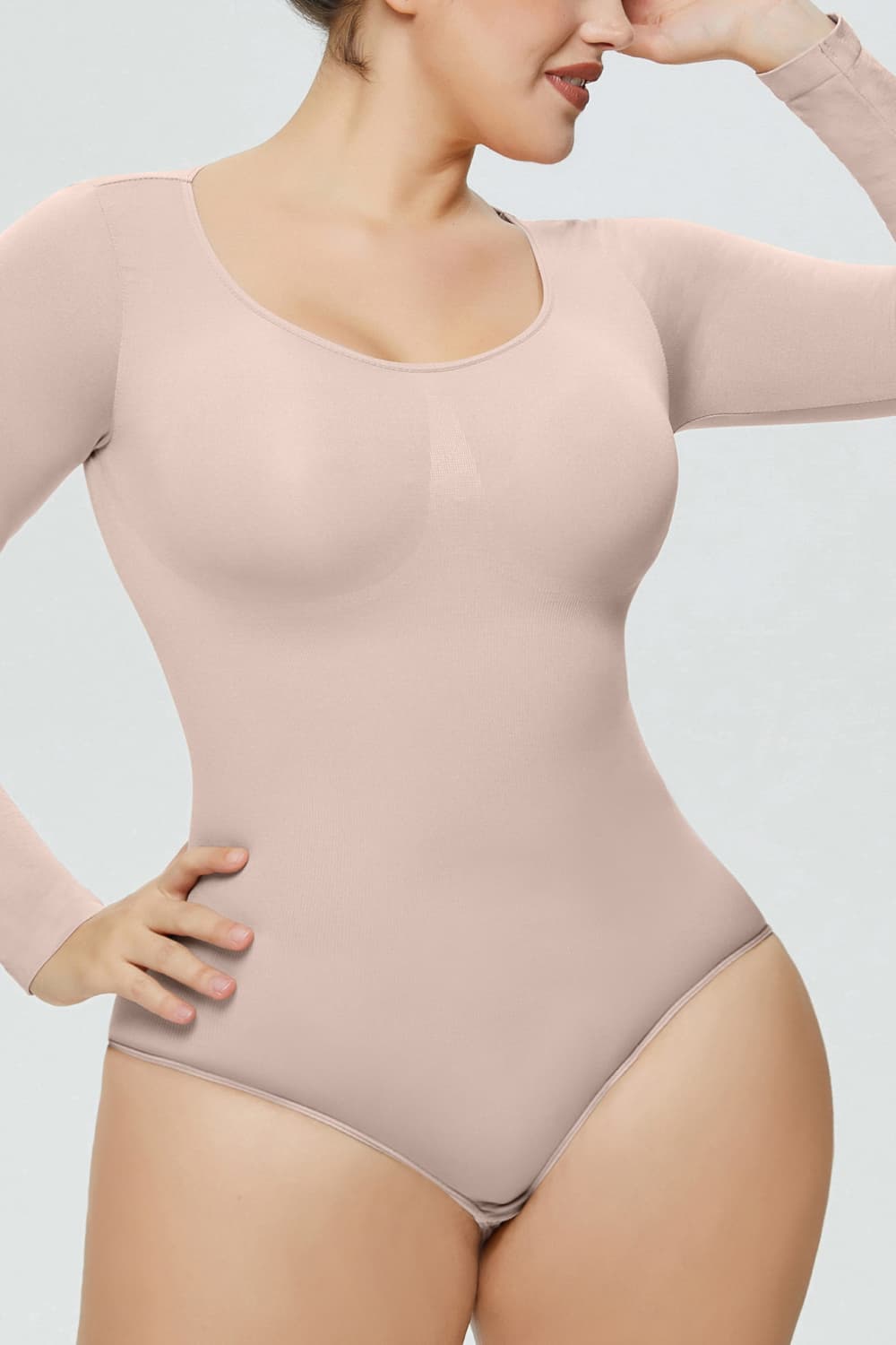 Full Size Long Sleeve Shaping Bodysuit - Body By J'ne