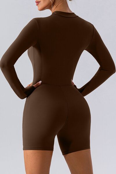 Half Zip Long Sleeve Active Romper - Body By J'ne