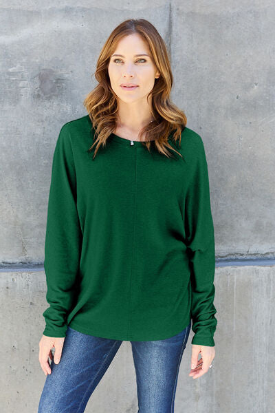 Full Size Round Neck Long Sleeve T-Shirt - Body By J'ne