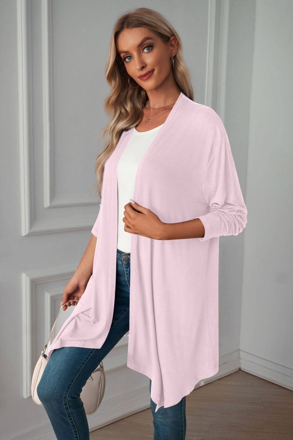 Open Front Long Sleeve Cardigan - Body By J'ne