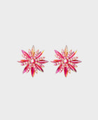 Flower Shape Rhinestone Alloy Stud Earrings - Body By J'ne