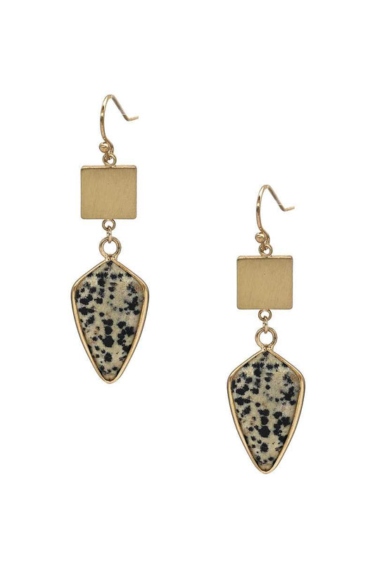 Fashion Marbling Stone Dangle Earring - Body By J'ne