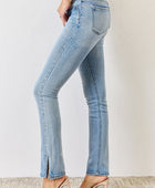 Full Size Mid Rise Y2K Slit Bootcut Jeans - Body By J'ne