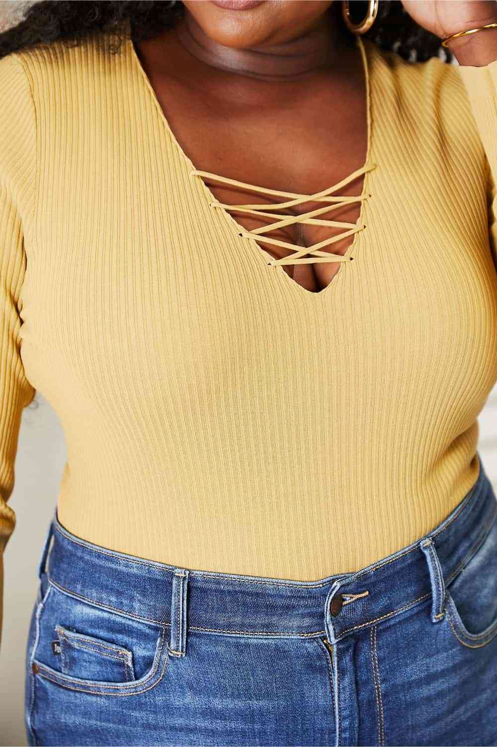 All About Details Full Size Ribbed Bodysuit - Body By J'ne