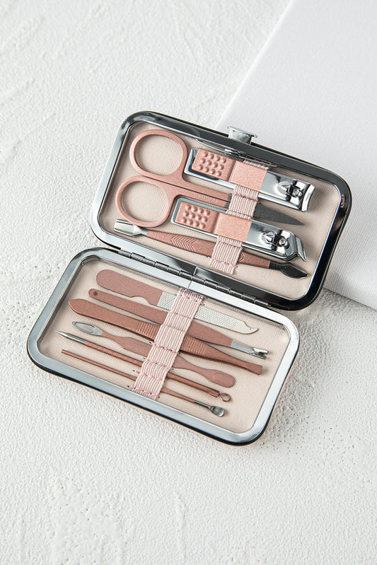 Pink manicure tool set