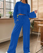 Ribbed Round Neck Top and Drawstring Pants Set - Body By J'ne
