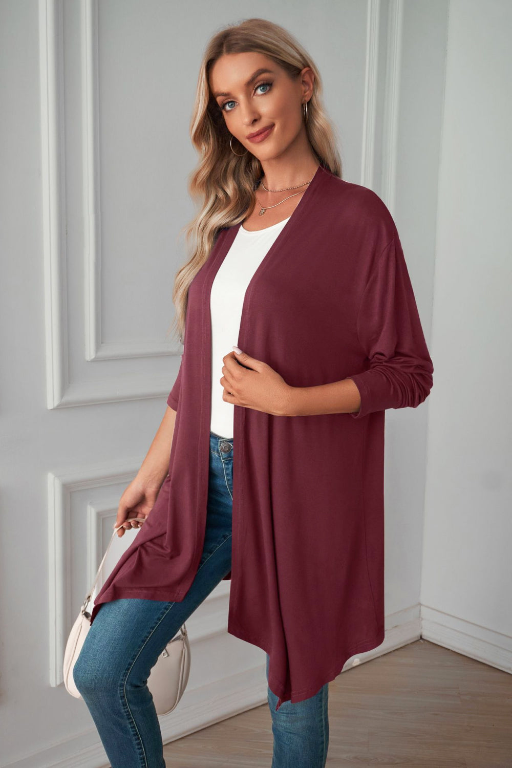 Open Front Long Sleeve Cardigan - Body By J'ne