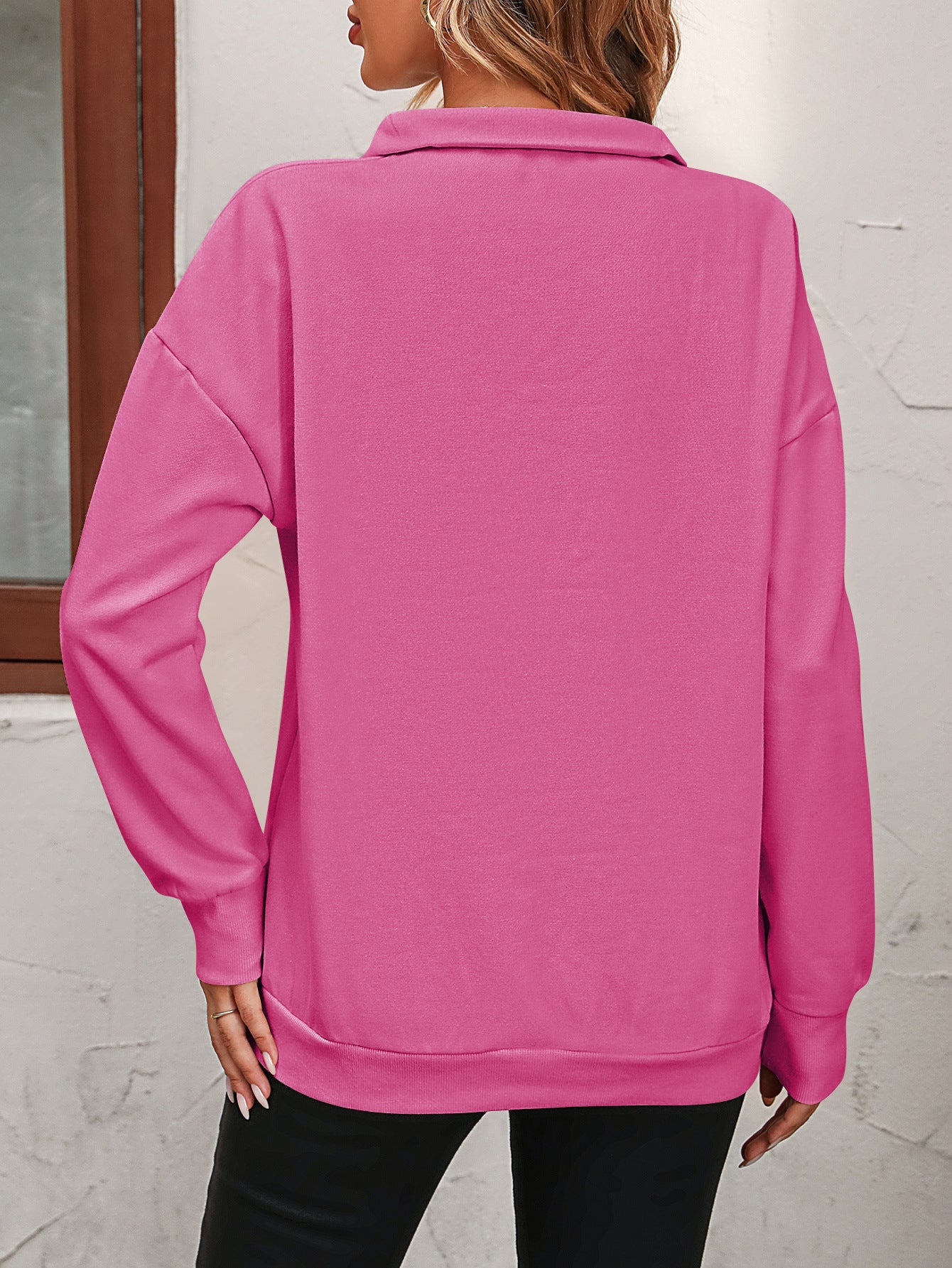 Zip-Up Dropped Shoulder Sweatshirt - Body By J'ne