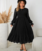 Plus Size Flounce Sleeve Lace Detail Dress - Body By J'ne