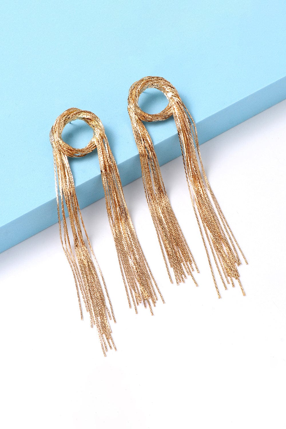 Round Shape Fringed Copper Earrings - Body By J'ne