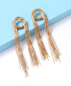 Round Shape Fringed Copper Earrings - Body By J'ne