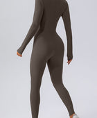 Half Zip Mock Neck Active Jumpsuit - Body By J'ne