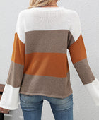 Crew Neck Long Sleeve Colorblock Sweater - Body By J'ne