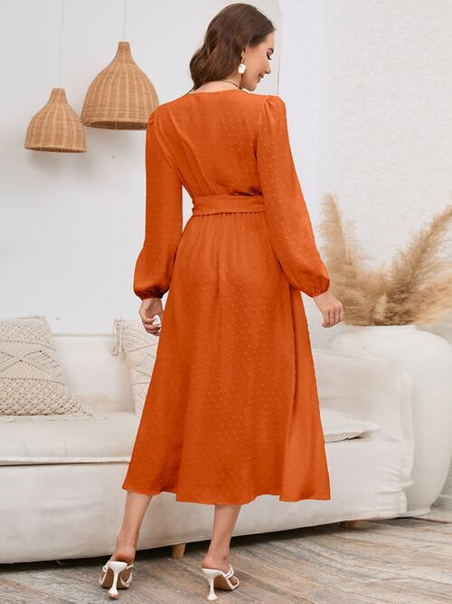 Surplice Balloon Sleeve Dress - Body By J'ne