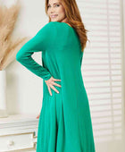 Full Size Long Sleeve Flare Dress with Pockets - Body By J'ne