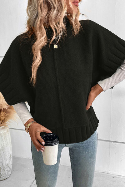 Mock Neck Short Sleeve Sweater - Body By J'ne