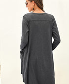 V-Neck Long Sleeve Cardigan with Pocket - Body By J'ne