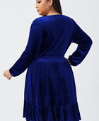 Plus Size Plunge Long Sleeve Mini Dress - Body By J'ne