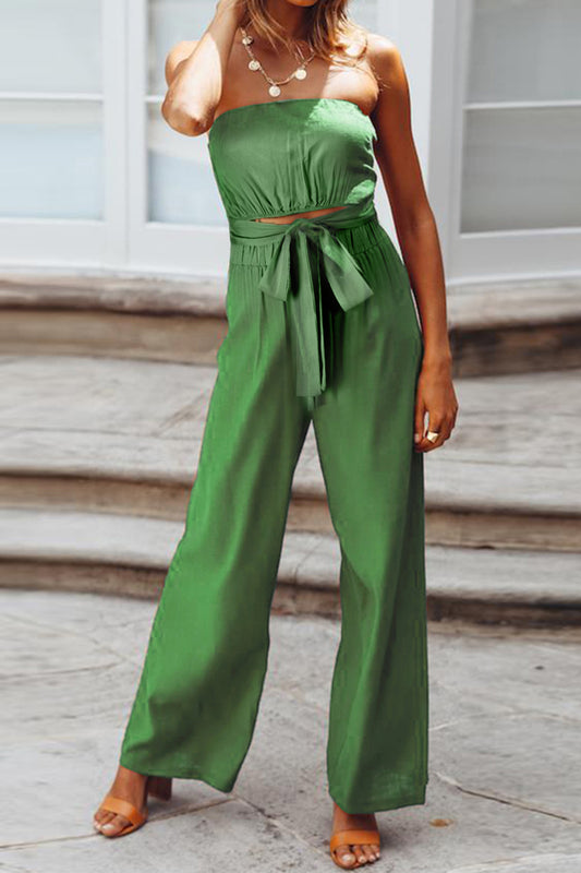 Tied Cutout Tube Wide Leg Jumpsuit - Body By J'ne