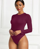 Round Neck Long Sleeve Bodysuit - Body By J'ne