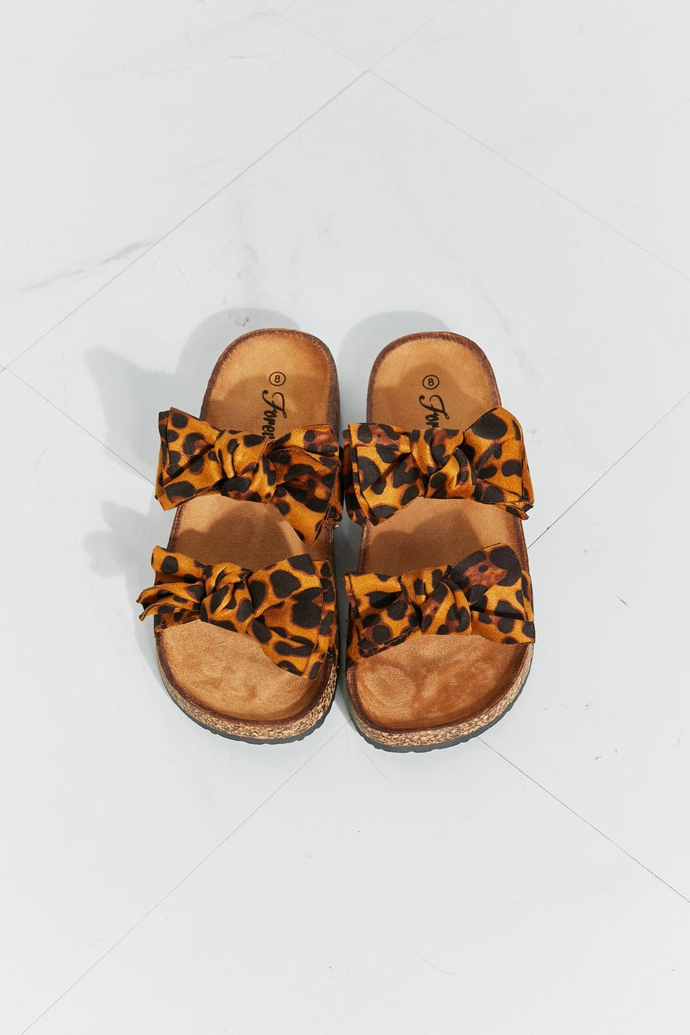 Fiercely Feminine Leopard Bow Slide Sandals - Body By J'ne